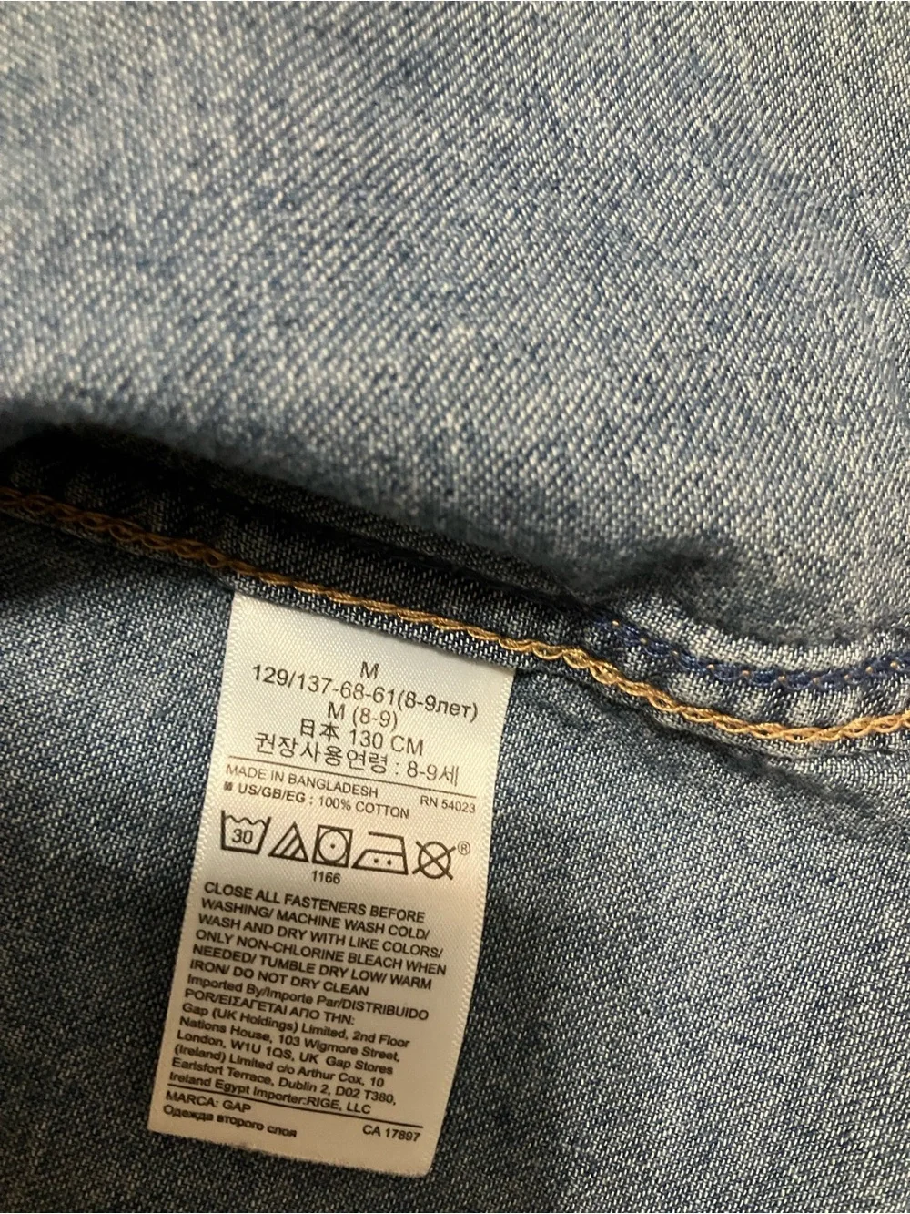 GAP Kids Washed Blue Denim Button-Down Shirt M Pearl type snap